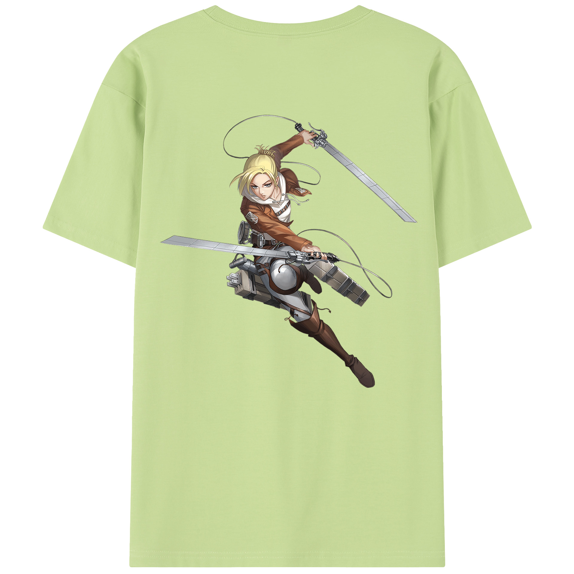 （画像用） 進撃の巨人 アニ・レオンハート Attack on Titan Annie Leonhart 綿100％半袖Tシャツ（背面プリント）